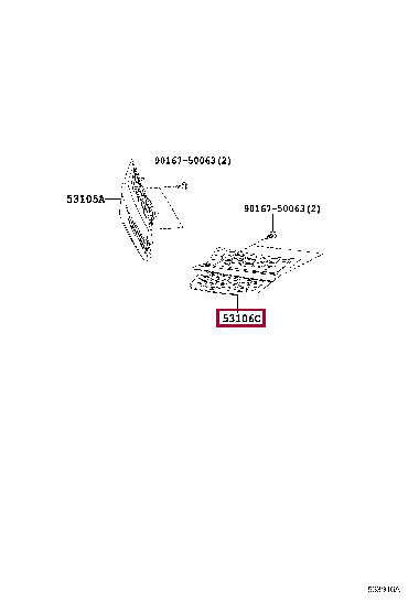 РЕШЕТКА РАДИАТОРА ЛЕВАЯ ЧАСТЬ 53106-42021 (номер toyota 5310642021)