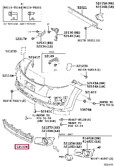531120K140: GRILLE, RADIATOR, LOWER NO.1 Тойота