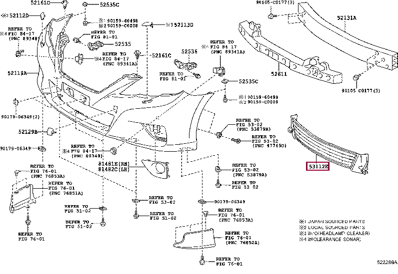 531120P060: GRILLE, RADIATOR, LOWER NO.1 Тойота