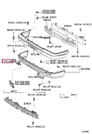 5311243010: GRILLE, RADIATOR, LOWER RH Тойота