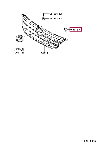 PROTECTOR, RADIATOR GRILLE 53119-12150 (номер toyota 5311912150)
