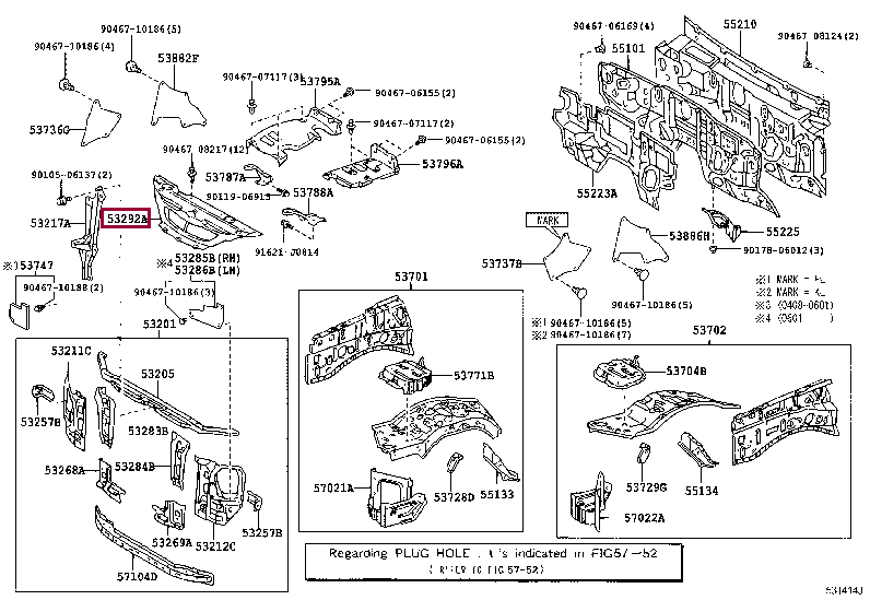SEAL, RADIATOR SUPPORT, UPPER 53292-60050 (номер toyota 5329260050)