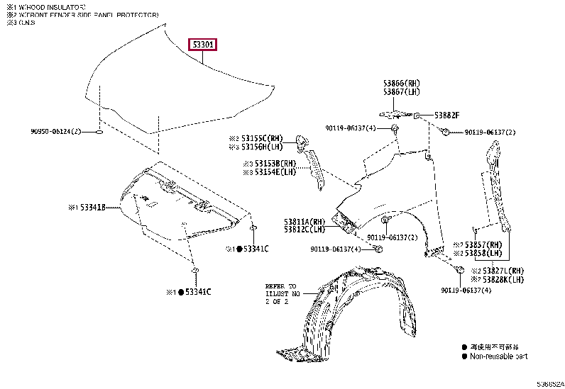 53301K0010: HOOD SUB-ASSY Тойота