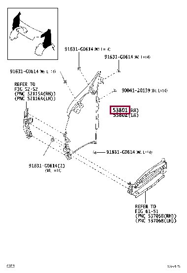 53811B5040: FENDER SUB-ASSY, FRONT RH Тойота