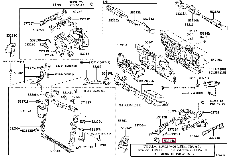 EXTENSION, FRONT FENDER, LH 53814-12060 (номер toyota 5381412060)