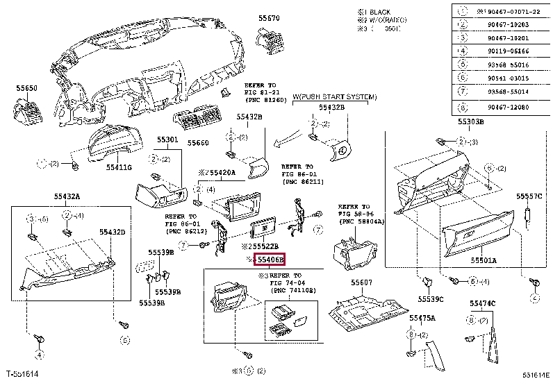 Как снять щиток приборов камри PANEL SUB-ASSY, INSTRUMENT CLUSTER FINISH, LOWER CENTER 55406-33100 (номер toyot