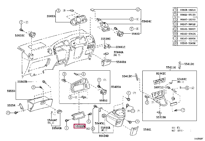 COVER, RADIO TUNER OPENING 55522-0K010 (номер toyota 555220K010)