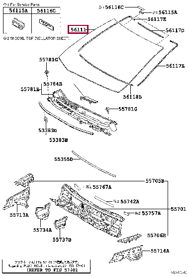 561010D310: стекло лобовое Тойота