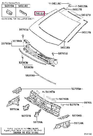561010D401: стекло лобовое Тойота