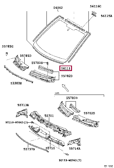 561010H010: стекло лобовое Тойота