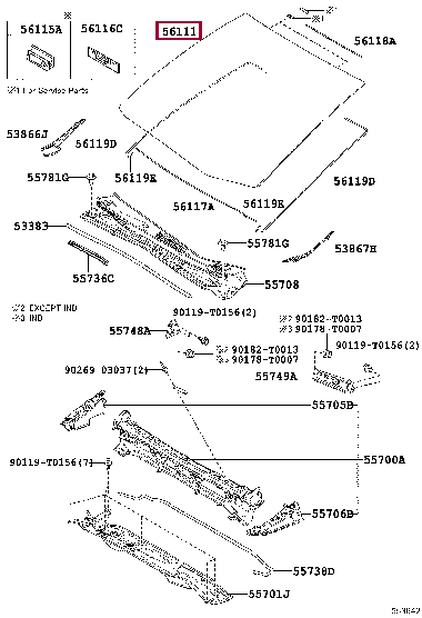 561010K670: стекло лобовое Тойота