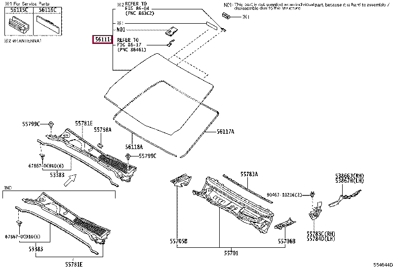561010KD30: стекло лобовое Тойота