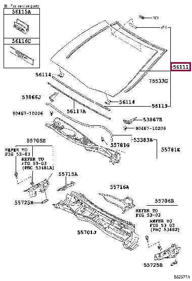 5610122181: стекло лобовое Тойота