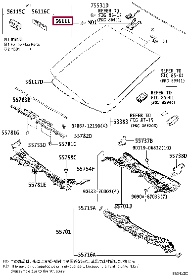 5610158350: стекло лобовое Тойота
