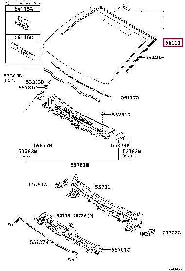 5610174100: стекло лобовое Тойота