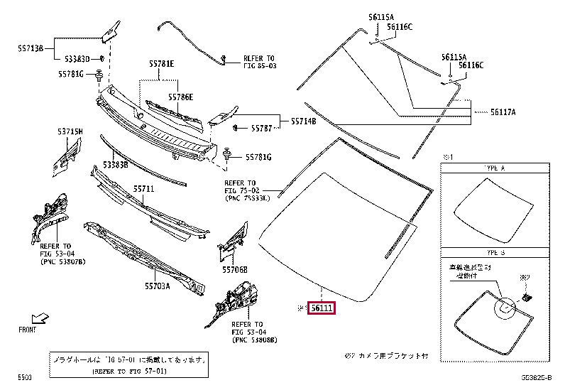 56101B2340: стекло лобовое Тойота