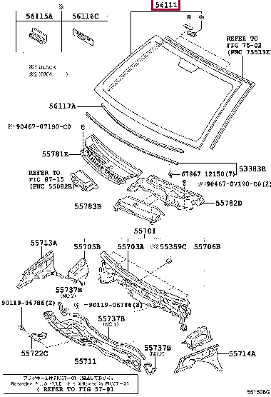 Клипса/стопор 56115-30100 (номер toyota 5611530100)