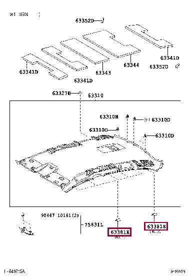 RETAINER, ROOF HEADLINING TRIM, FRONT 63381-30092 (номер toyota 6338130092)