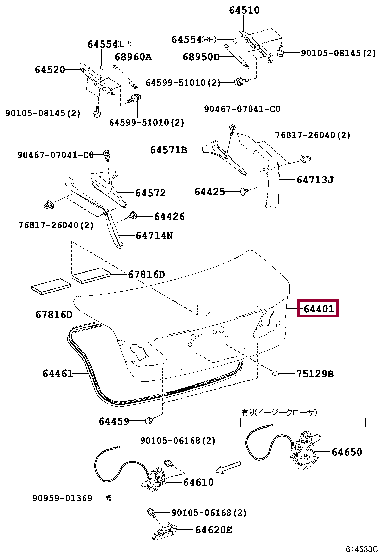 6440130D70: PANEL SUB-ASSY, LUGGAGE COMPARTMENT DOOR Тойота