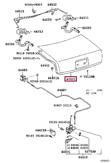 6440143011: PANEL SUB-ASSY, LUGGAGE COMPARTMENT DOOR Тойота