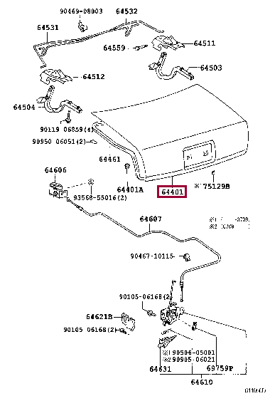 6440143040: PANEL SUB-ASSY, LUGGAGE COMPARTMENT DOOR Тойота