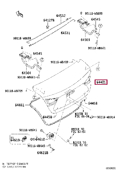 64401WB005: PANEL SUB-ASSY, LUGGAGE COMPARTMENT DOOR Тойота