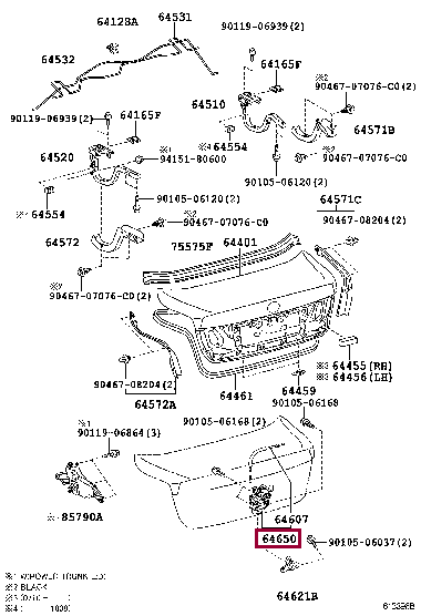 CLOSER ASSY, LUGGAGE DOOR 64650-50040 (номер toyota 6465050040)