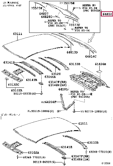 6480122250: WINDOW ASSY, BACK Тойота