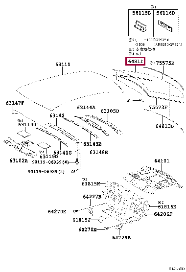 6480130929: GLASS, BACK WINDOW Тойота