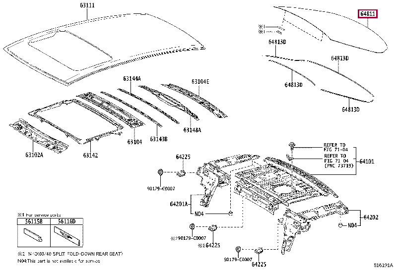 6481107041: Стекло, окно задка 6481107041 Тойота