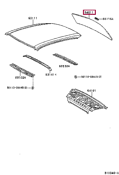 6481116540: GLASS, BACK WINDOW Тойота