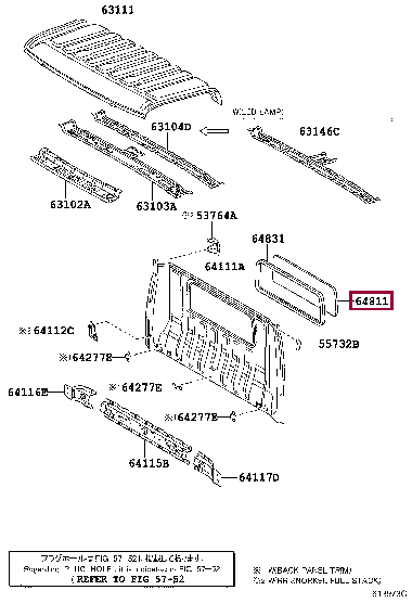 6481137180: GLASS, BACK WINDOW Тойота