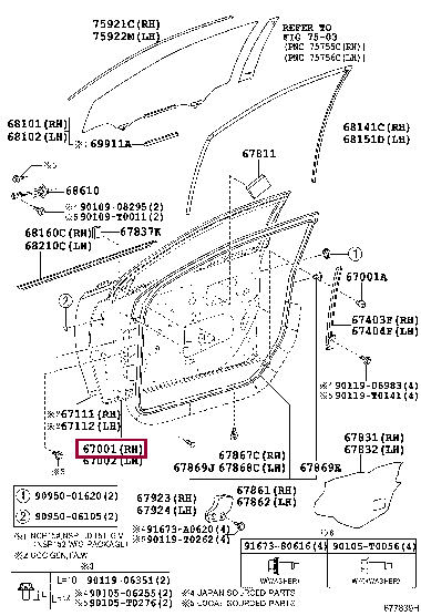 670010D290: PANEL SUB-ASSY, FRONT DOOR, RH Тойота