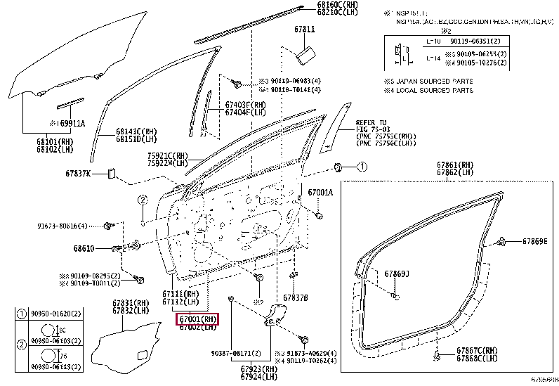 670010D490: PANEL SUB-ASSY, FRONT DOOR, RH Тойота