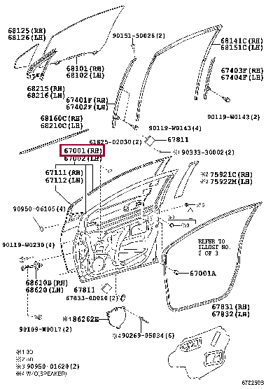 670010D500: PANEL SUB-ASSY, FRONT DOOR, RH Тойота