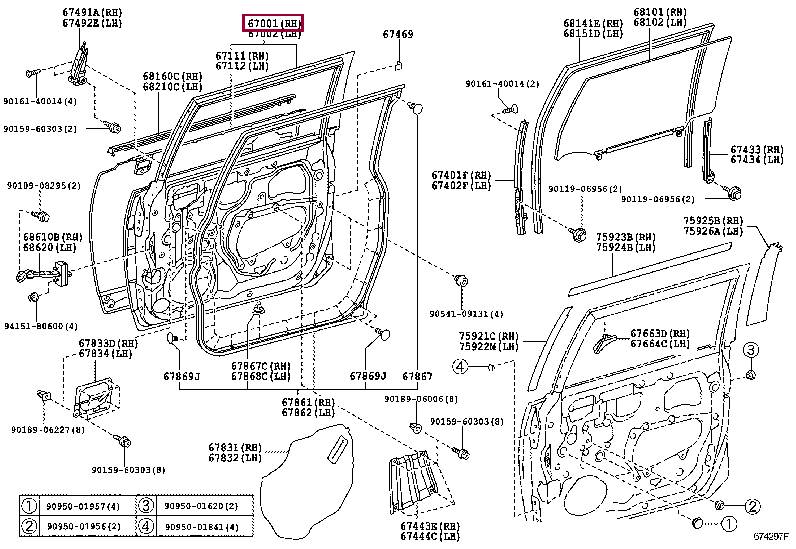 6700135580: PANEL SUB-ASSY, FRONT DOOR, RH Тойота