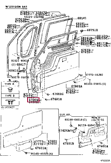 6700137040: PANEL SUB-ASSY, FRONT DOOR, RH Тойота