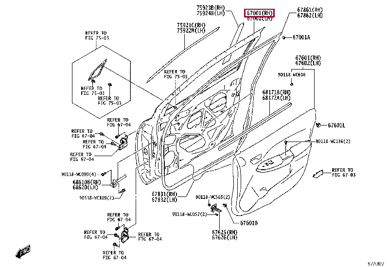 67001WC011: PANEL SUB-ASSY, FRONT DOOR, RH Тойота