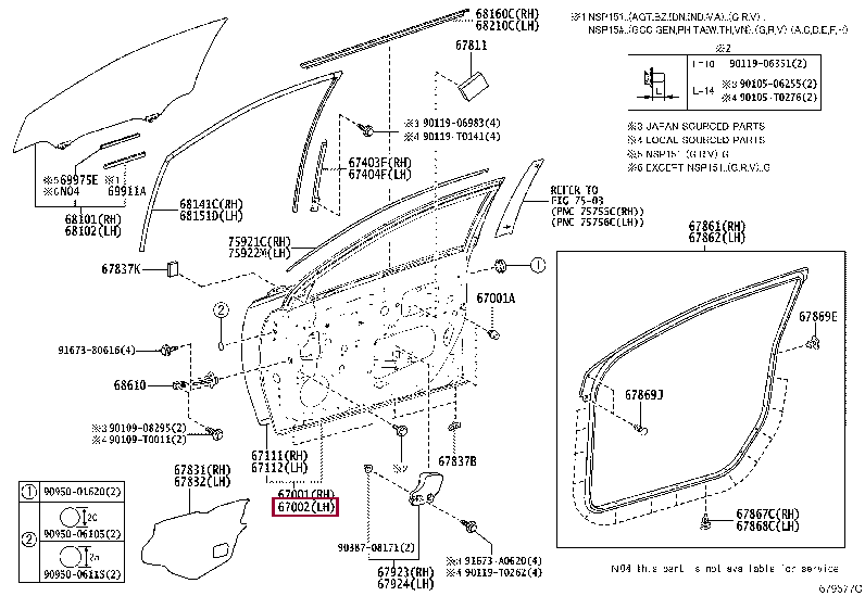670020D480: PANEL SUB-ASSY, FRONT DOOR, LH Тойота