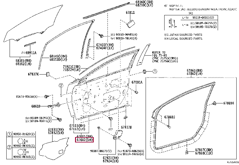 670020D490: PANEL SUB-ASSY, FRONT DOOR, LH Тойота