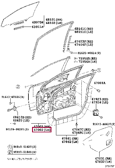 6700220A10: PANEL SUB-ASSY, FRONT DOOR, LH Тойота