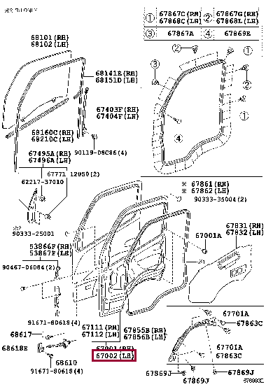 6700237500: PANEL SUB-ASSY, FRONT DOOR, LH Тойота