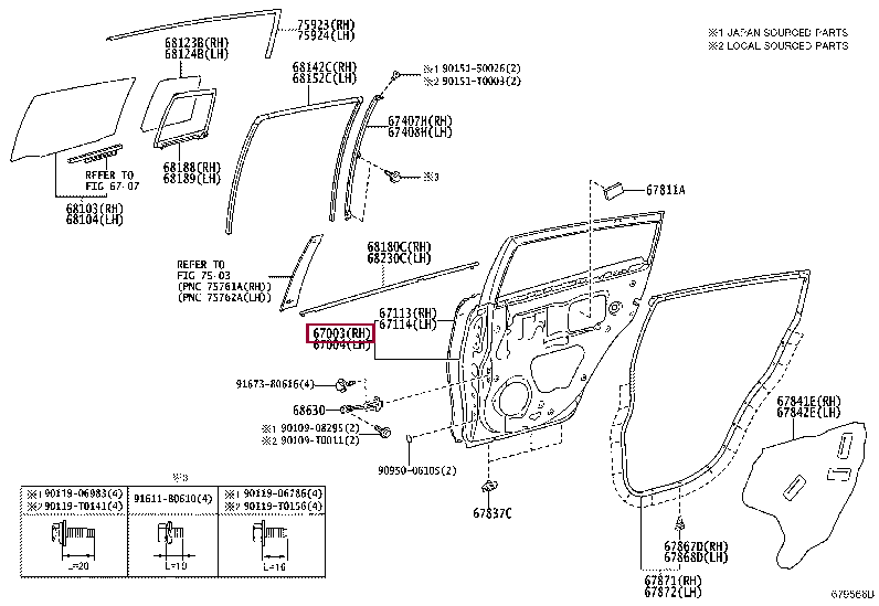 670030D450: PANEL SUB-ASSY, REAR DOOR, RH Тойота
