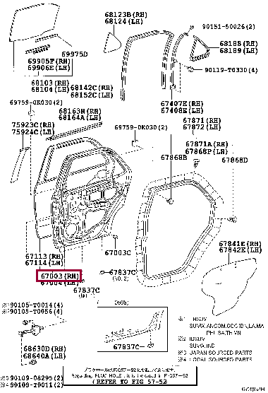 670030K020: Дверь задняя правая Тойота