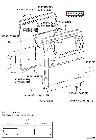 6700326350: DOOR SUB-ASSY, SLIDE, RH Тойота