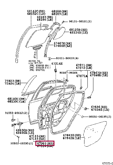 6700352060: PANEL SUB-ASSY, REAR DOOR, RH Тойота