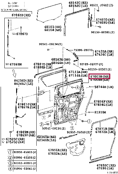 6700358050: DOOR SUB-ASSY, SLIDE, RH Тойота