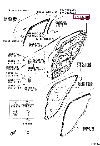 67003WB004: PANEL SUB-ASSY, REAR DOOR, RH Тойота