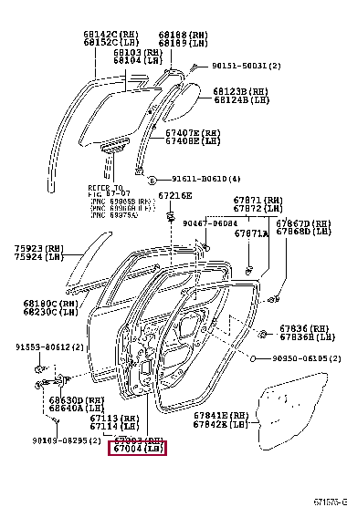 6700452060: PANEL SUB-ASSY, REAR DOOR, LH Тойота