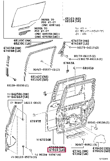 6700452280: PANEL SUB-ASSY, REAR DOOR, LH Тойота